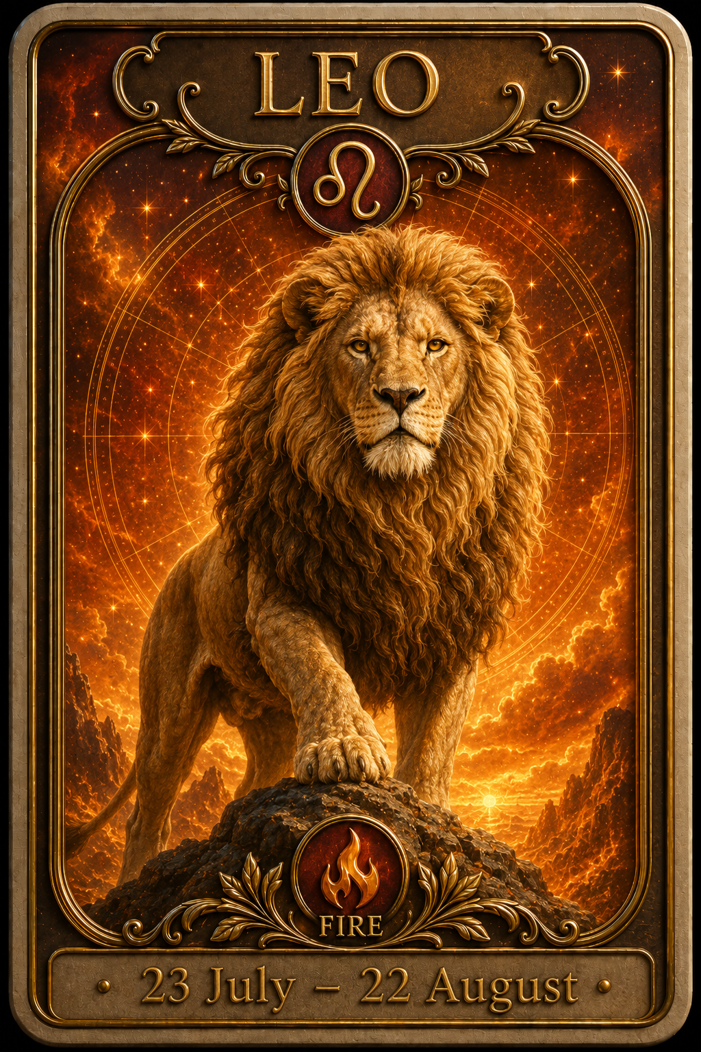 Leo astrology card