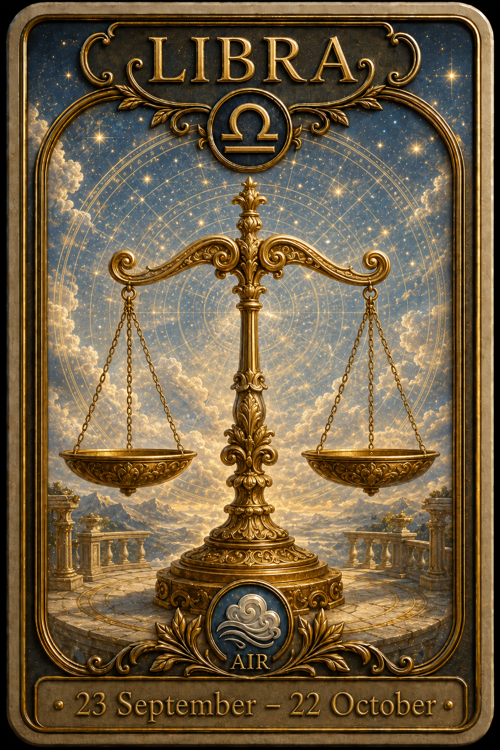 Libra astrology card