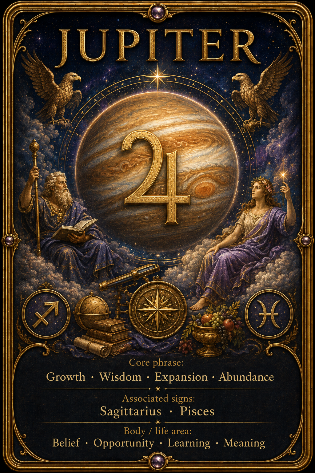 Jupiter astrology card