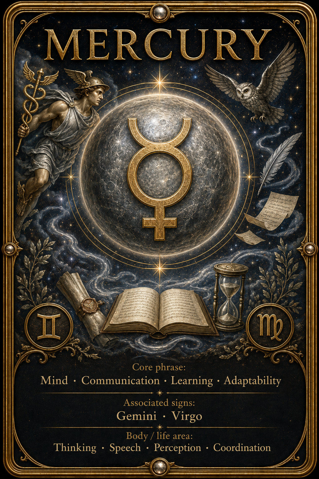 Mercury astrology card