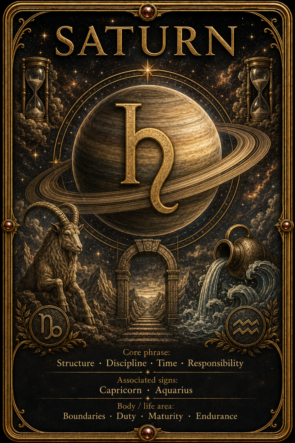 Saturn astrology card