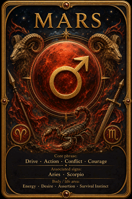 Mars astrology card