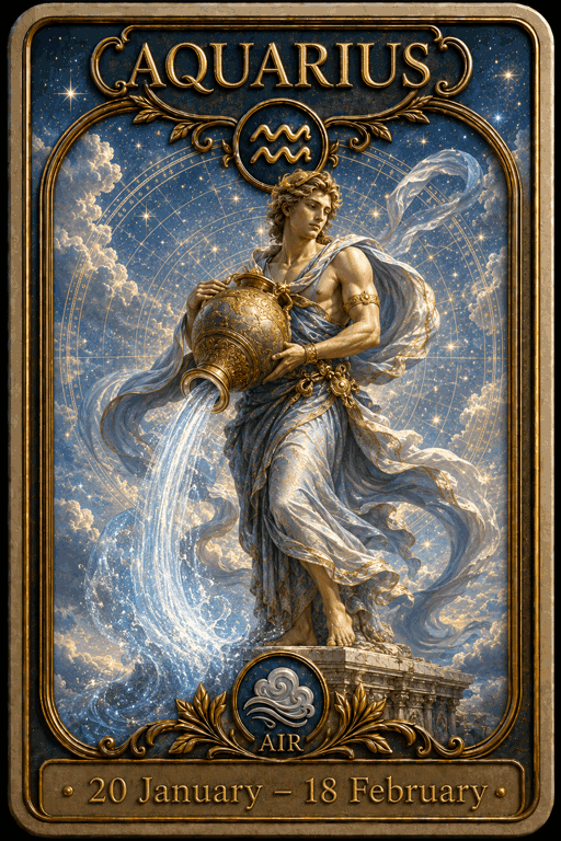 Aquarius astrology card