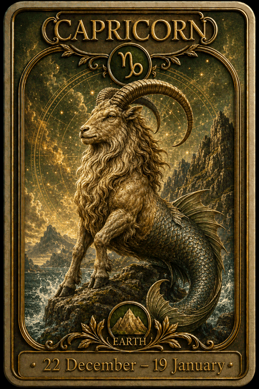 Capricorn astrology card