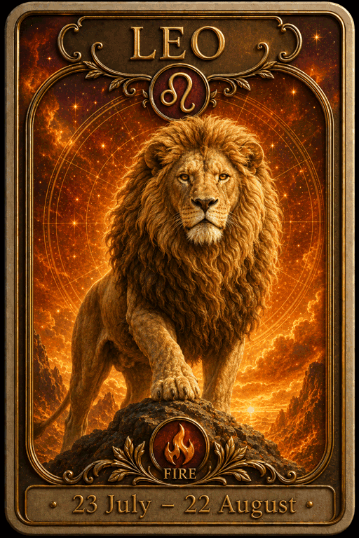 Leo astrology card