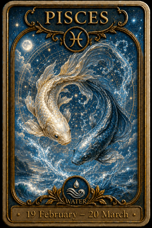 Pisces astrology card
