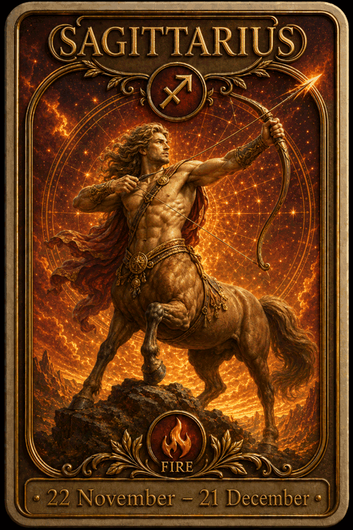 Sagittarius astrology card