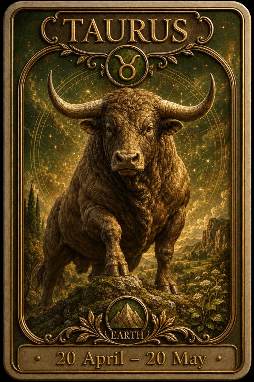 Taurus astrology card